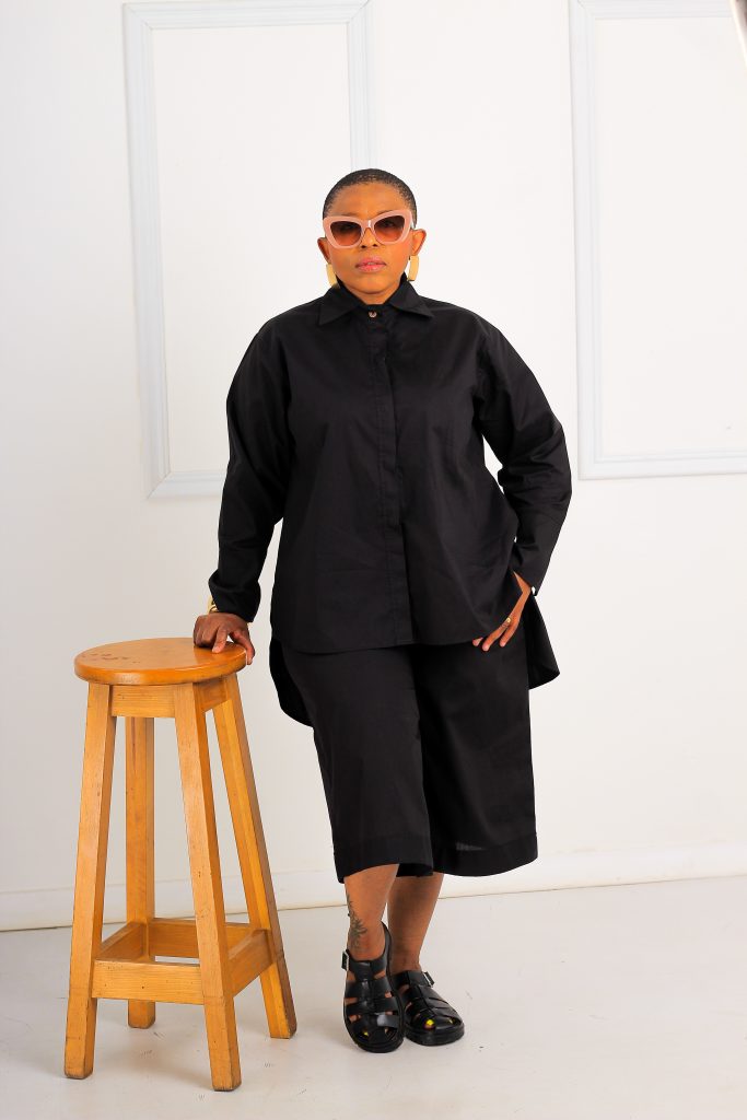 Black cotton jorts set