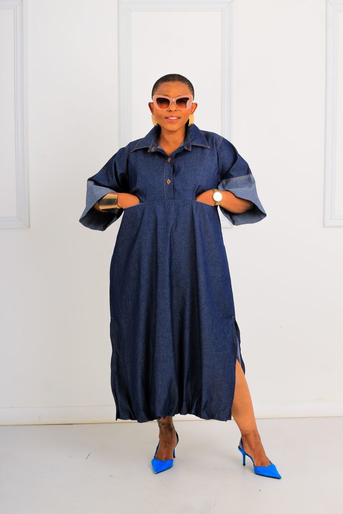 Oversized denim dress